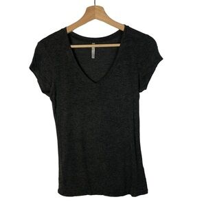 Splash Charcoal Gray Jersey Stretch V-Neck Short Sleeve T-Shirt M